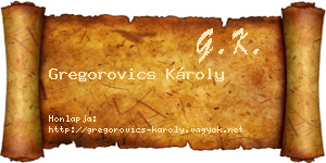 Gregorovics Károly névjegykártya