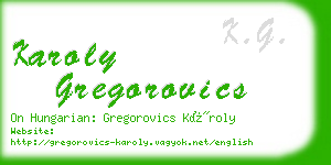 karoly gregorovics business card